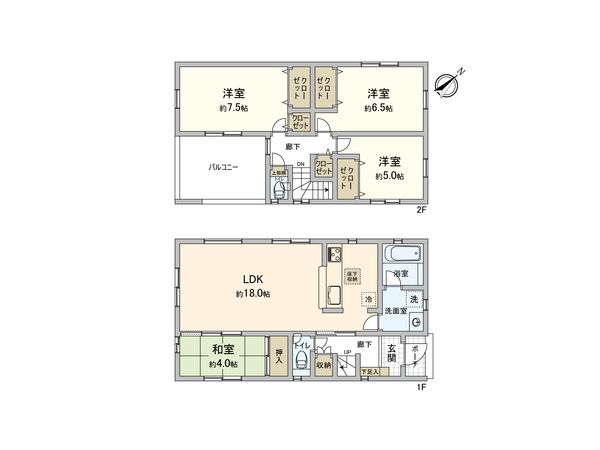 取手市稲 戸建 間取図(平面図) 取手市稲 戸建 間取図(平面図)