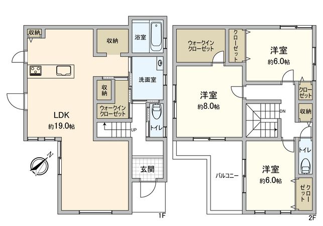 取手市米ノ井 新築戸建 間取図(平面図) 取手市米ノ井 新築戸建 間取図(平面図)