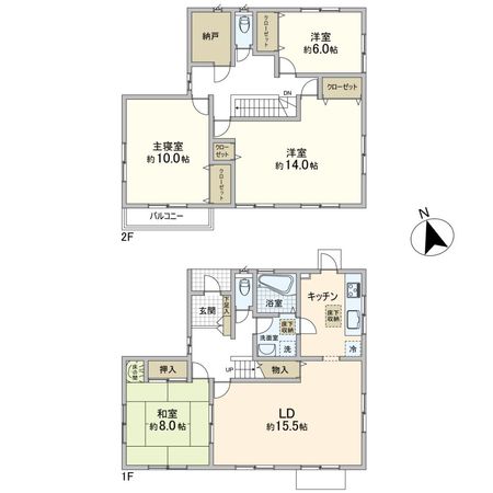 取手市新町5丁目 戸建 間取図(平面図) 取手市新町5丁目 戸建 間取図(平面図)