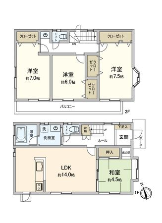 取手市宮和田 戸建 間取図(平面図) 取手市宮和田 戸建 間取図(平面図)