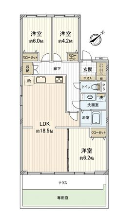 パシフィック我孫子グリーンタウン 2号棟 間取図(平面図)