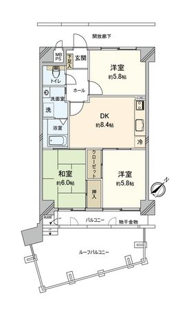 ルックハイツ取手第1 間取図(平面図)