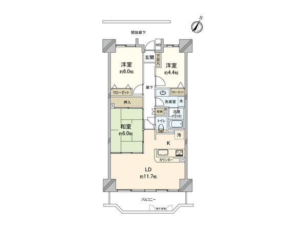 コルサム取手Ⅲフォートヒル 間取図(平面図) 間取図(平面図)