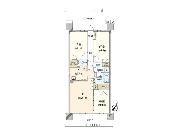 レーベン守谷THE BRIDGE 西棟 間取図(平面図) レーベン守谷THE BRIDGE 西棟 間取図(平面図)