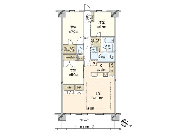 レーベン守谷THE SQUARE イーストコート 間取図(平面図) レーベン守谷THE SQUARE イーストコート 間取図(平面図)