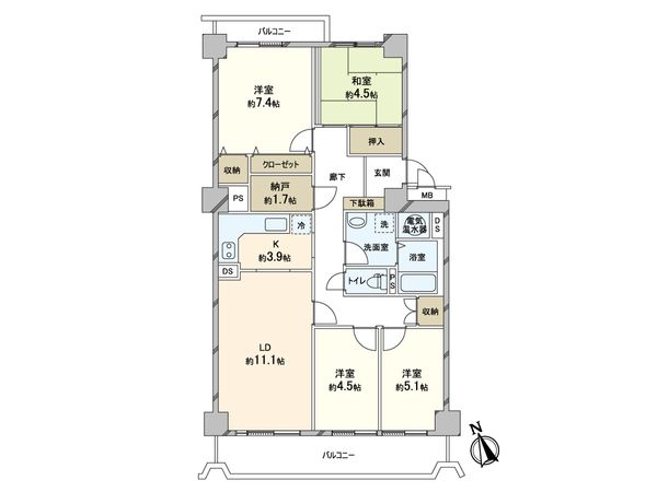 我孫子市布佐平和台駅前マンションウイング 間取図(平面図) 我孫子市布佐平和台駅前マンションウイング 間取図(平面図)