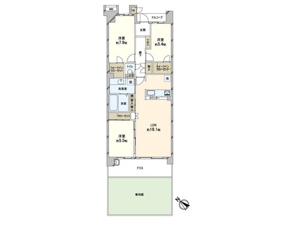 我孫子市布佐平和台駅前マンションウイング 間取図(平面図) 間取図(平面図)