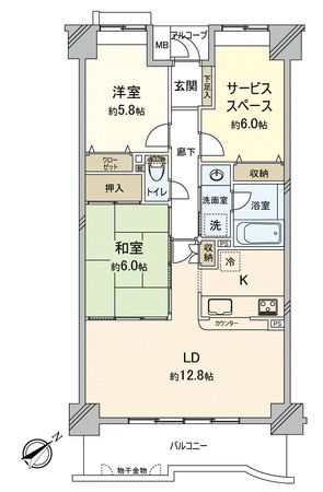 クレストコート我孫子 間取図(平面図) クレストコート我孫子 間取図(平面図)