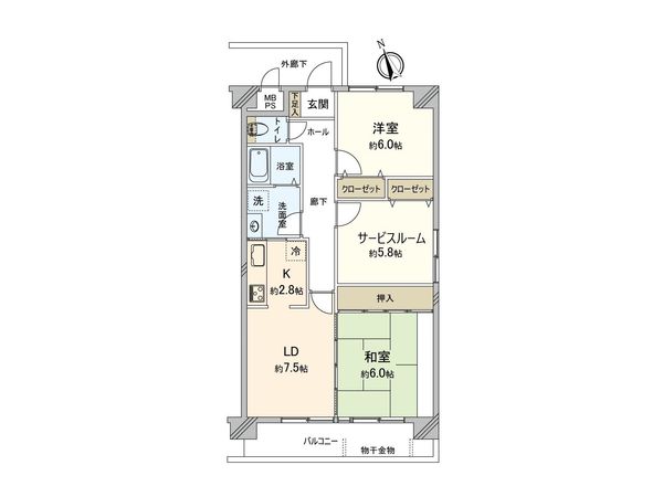 リーベスト取手 間取図(平面図)