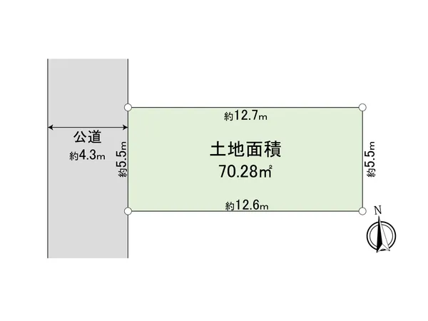 前面道路幅員約4.3ｍの公道に面しています。