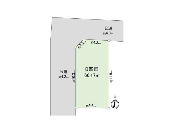 中延3丁目 土地 B区画 区画図 中延3丁目 土地 B区画 区画図