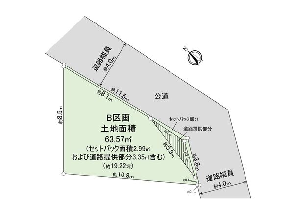 大井2丁目 土地 B区画 区画図 大井2丁目 土地 B区画 区画図