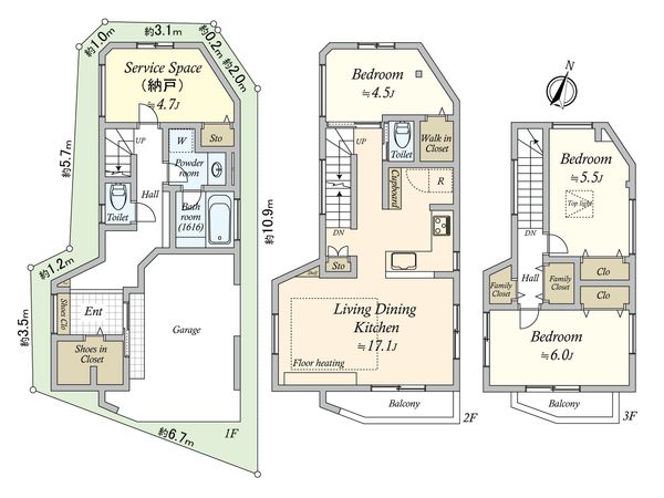 戸越6丁目 戸建 間取図(平面図) 戸越6丁目 戸建 間取図(平面図)
