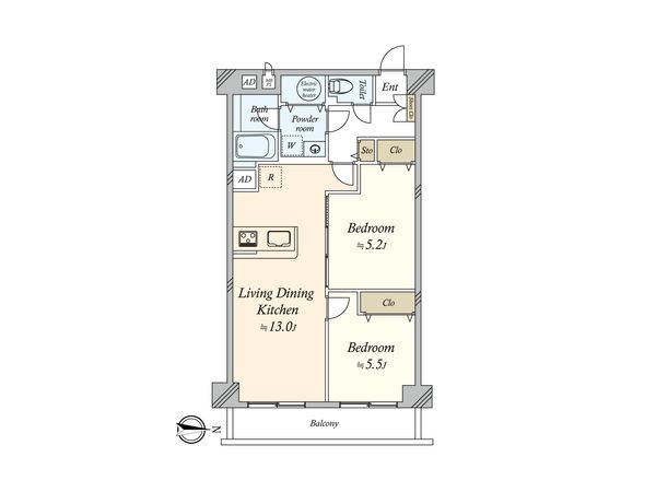 コートハウス東品川 間取図(平面図) コートハウス東品川 間取図(平面図)