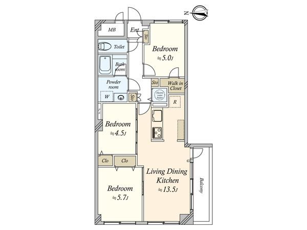 エクセルハイツ大井仙台坂 間取図(平面図) エクセルハイツ大井仙台坂 間取図(平面図)