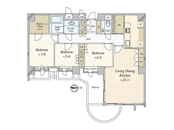 モナージュ戸越公園 間取図(平面図) モナージュ戸越公園 間取図(平面図)