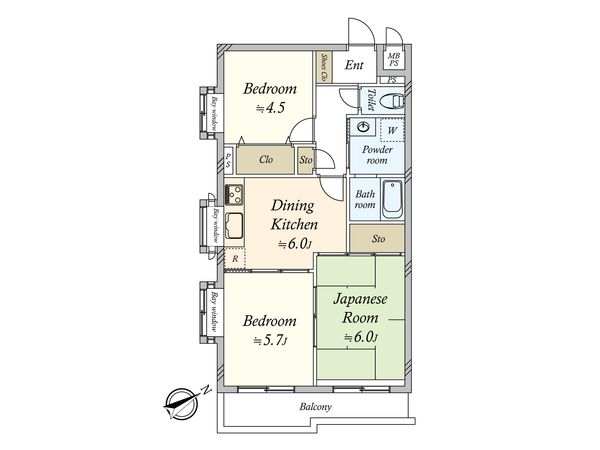 パールコート東大井 間取図(平面図) パールコート東大井 間取図(平面図)