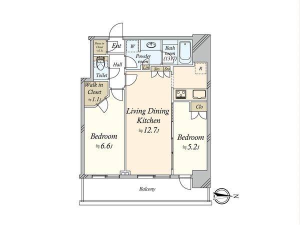 クレストタワー品川シーサイド 間取図(平面図) 間取図(平面図)