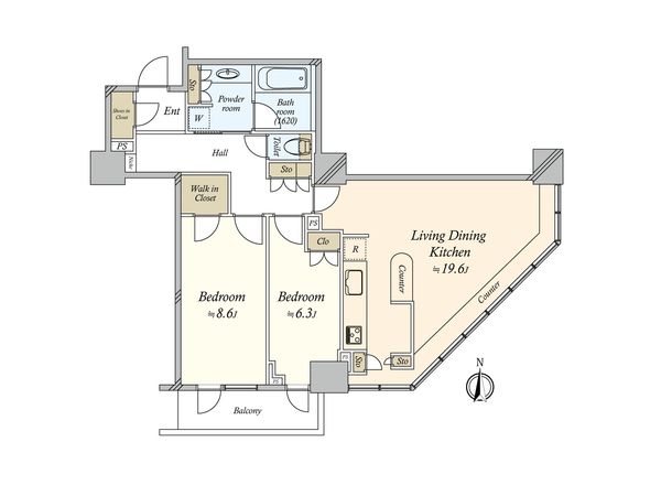 ラグナタワー 間取図(平面図)