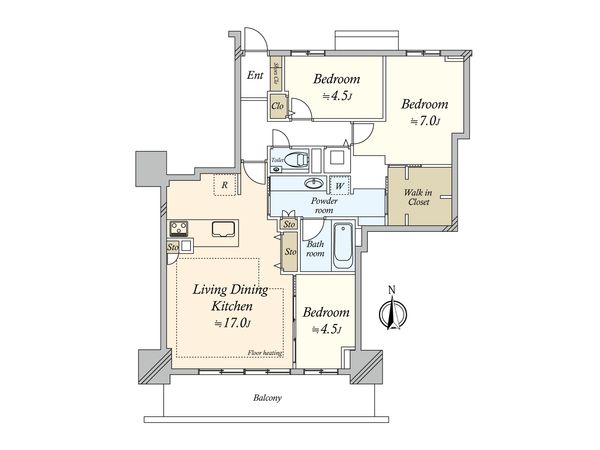 プライムパークス品川シーサイドザ・タワー 間取図(平面図)