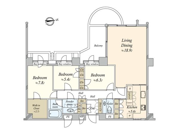 モナージュ戸越公園 間取図(平面図) 間取図(平面図)