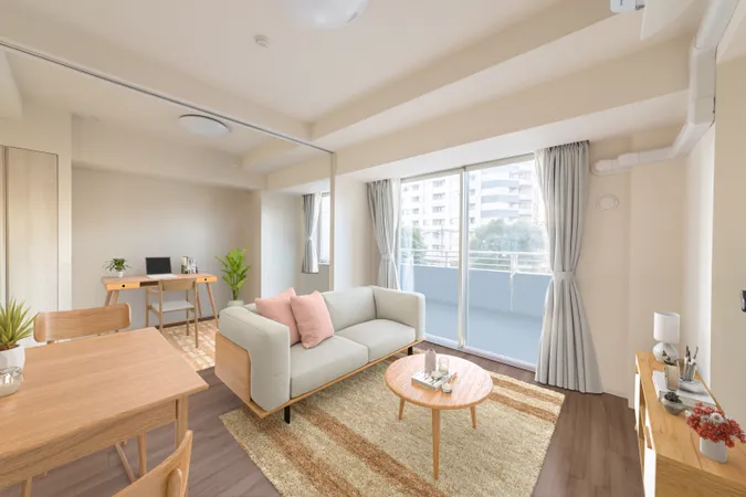 ※画像はCGにて再現した「空室リフォームイメージ」に家具・調度品の配置例をCG合成したもので、 実際とは多少異なります。また、家具等は販売価格に含まれません※令和5年3月撮影の画像を基に作成