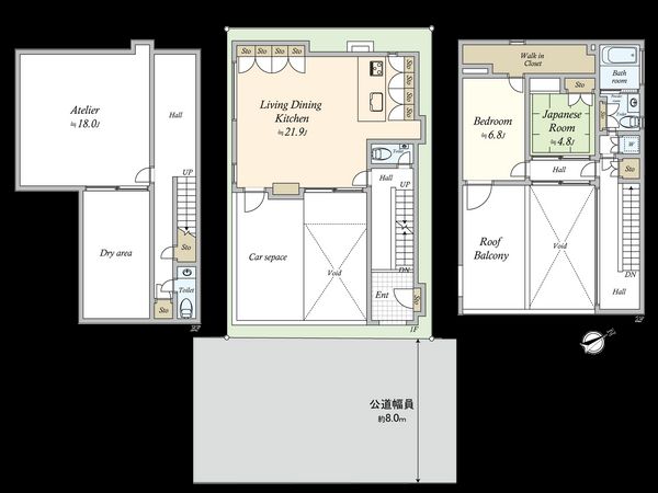 瀬田1丁目ガレージハウス 間取図(平面図) 瀬田1丁目ガレージハウス 間取図(平面図)
