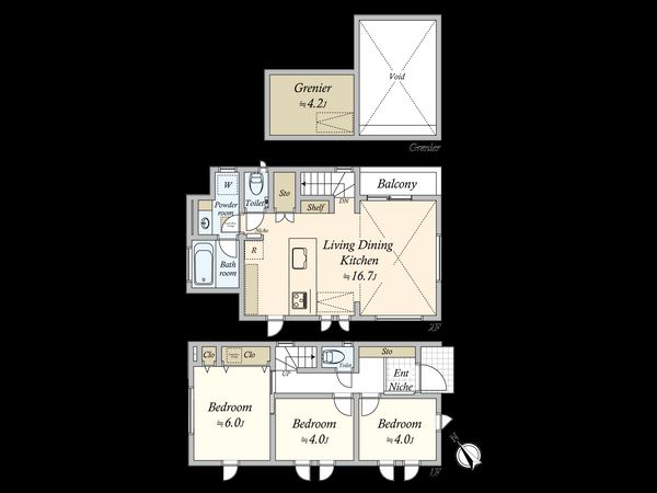 瀬田4丁目 新築戸建 間取図(平面図) 瀬田4丁目 新築戸建 間取図(平面図)
