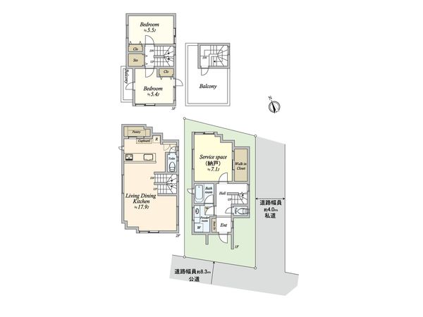 玉川3丁目 A号棟 新築戸建 間取図(平面図) 玉川3丁目 A号棟 新築戸建 間取図(平面図)