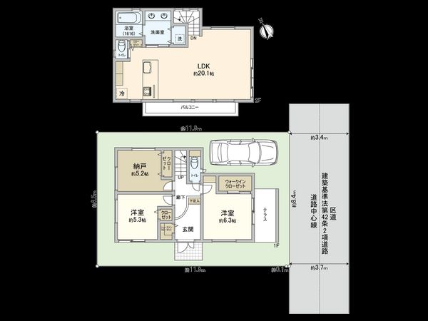 世田谷区玉川四丁目新築戸建 間取図(平面図) 世田谷区玉川四丁目新築戸建 間取図(平面図)