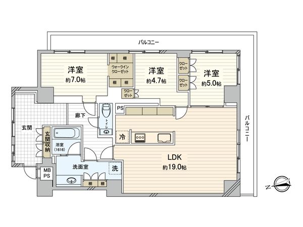 藤和二子玉川園コープ 間取図(平面図) 間取図(平面図)
