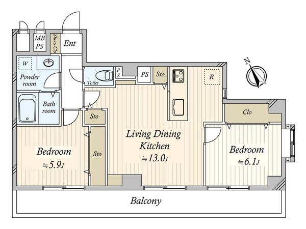 サニーハイツ二子玉川 間取図(平面図) 間取図(平面図)