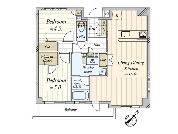 アールヴェール二子玉川 間取図(平面図)