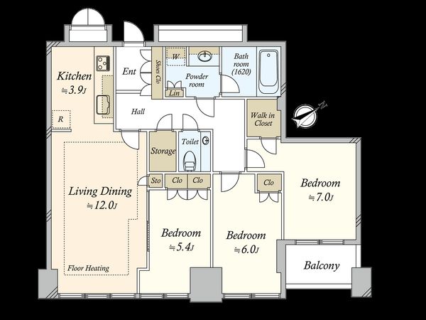 プラウドタワー二子玉川 間取図(平面図)
