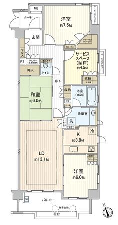 ディナ・スカーラ成城南 間取図(平面図) ディナ・スカーラ成城南 間取図(平面図)