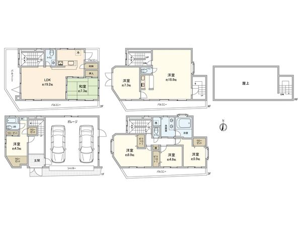 新大橋三丁目 戸建 間取図(平面図) 新大橋三丁目 戸建 間取図(平面図)