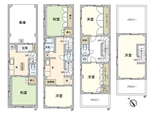 永代2丁目 戸建 間取図(平面図) 永代2丁目 戸建 間取図(平面図)