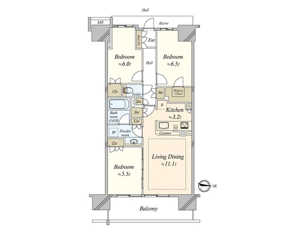 クレヴィア住吉 間取図(平面図) 間取図(平面図)