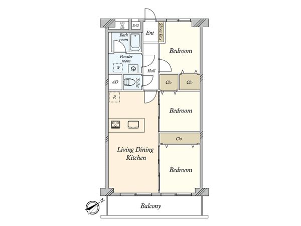 門前仲町スカイハイツ 間取図(平面図)