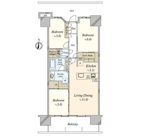 メイツ深川住吉 間取図(平面図)