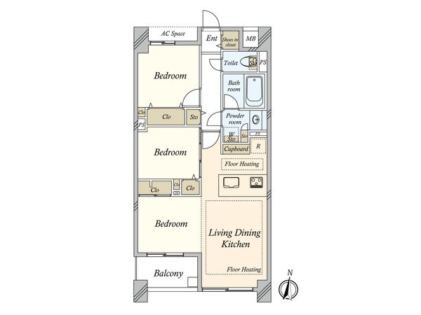 リビオ清澄白河 間取図(平面図) 間取図(平面図)