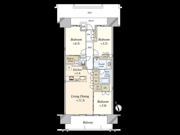 プラウド門前仲町ディアージュ 間取図(平面図) 間取図(平面図)