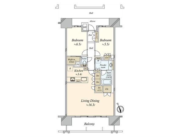 プラウド門前仲町ディアージュ 間取図(平面図)