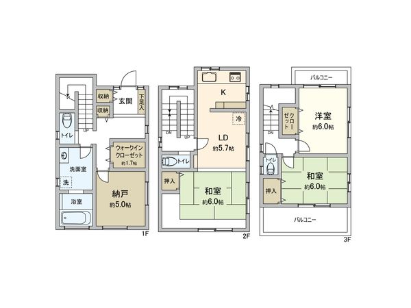 板橋区仲宿 戸建 間取図(平面図)