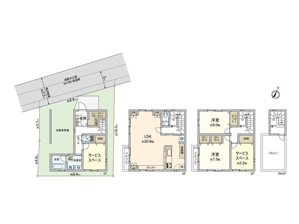 板橋区稲荷台 戸建 間取図(平面図) 板橋区稲荷台 戸建 間取図(平面図)
