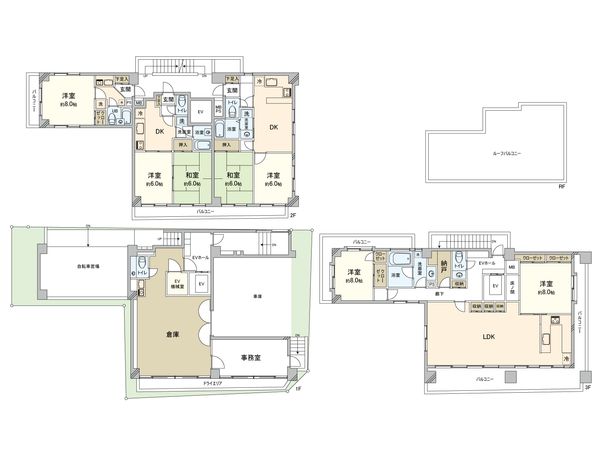 板橋区氷川町 賃貸併用住宅 間取図(平面図)