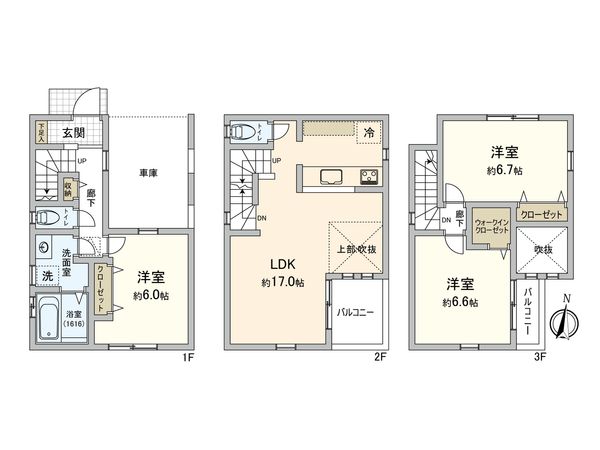 板橋区大山金井町 戸建 間取図(平面図)