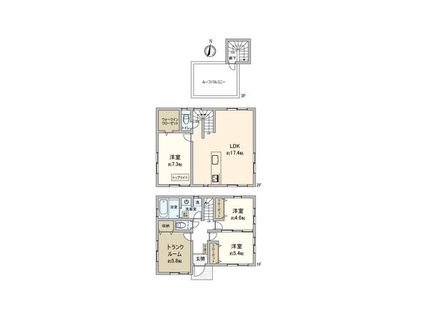 板橋区仲宿 新築戸建 間取図(平面図)