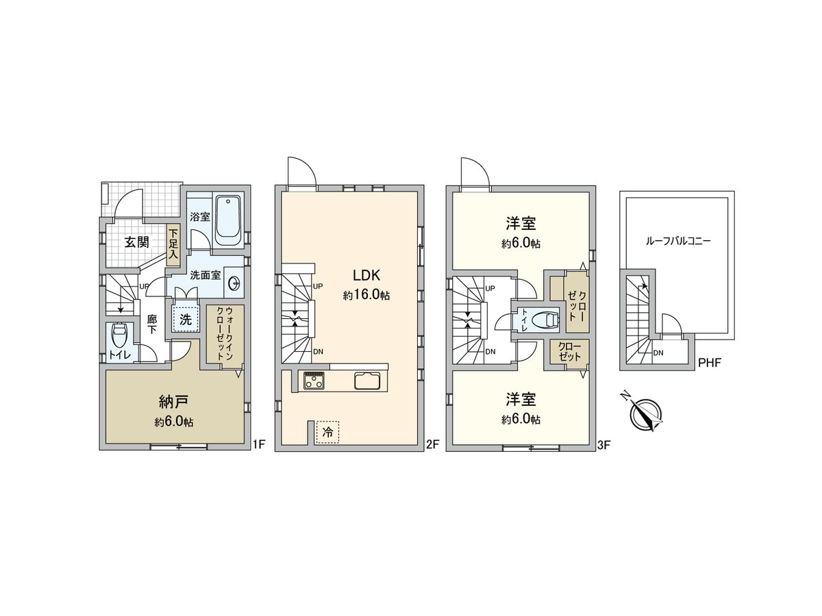 板橋区板橋3丁目戸建 間取図(平面図) 間取図(平面図)