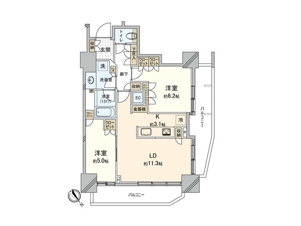 パークタワー滝野川 間取図(平面図) パークタワー滝野川 間取図(平面図)